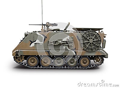 Military armored vehicle isolated on white Stock Photo