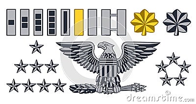 Military Army Insignia Ranks Vector Illustration