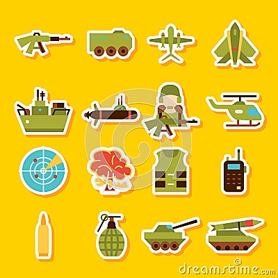 Military Army Stickers Vector Illustration