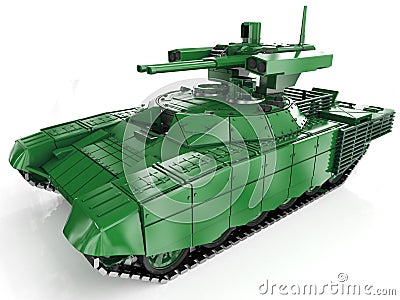 Military autonomous antiaircraft self-propelled system. 3d render. Stock Photo