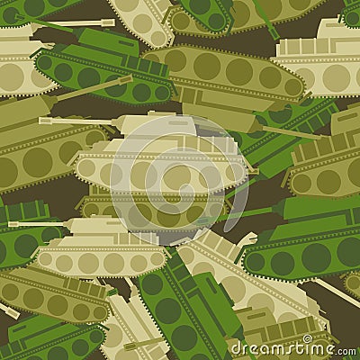 Military background from tanks. Army seamless Vector Illustration