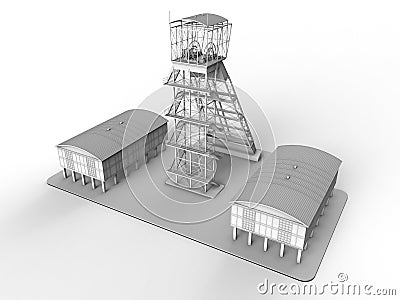 Military barracks illustration Cartoon Illustration