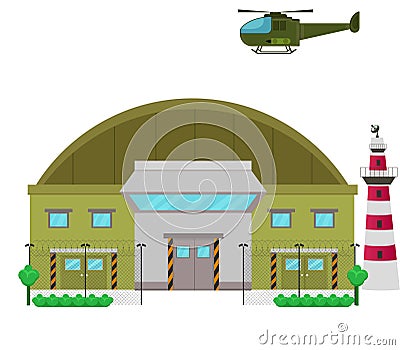 Military base camp flat design illustration Vector Illustration