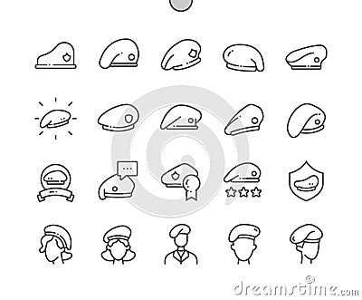 Military beret. Army cap. Soldier hat. Vector Illustration