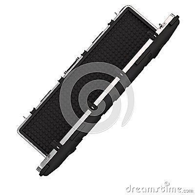 Military black case for rifle on white background. 3d illustration Cartoon Illustration