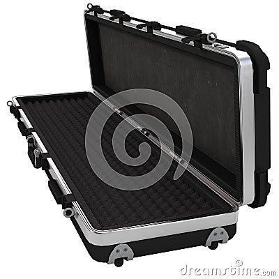 Military black case for rifle on white background. 3d illustration Cartoon Illustration