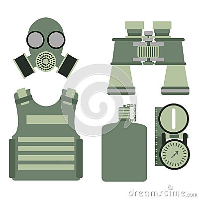 Military body armor symbols armor set forces design and american fighter ammunition navy camouflage sign vector Vector Illustration