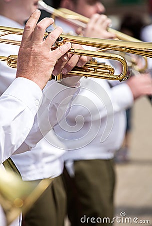 Military brass band Stock Photo