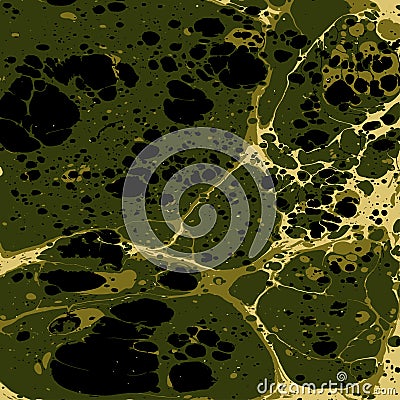 Military camouflage liquid ebru background. Vector Illustration