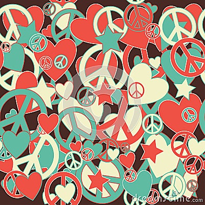 Military Camouflage Love and Peace sign Vector Illustration