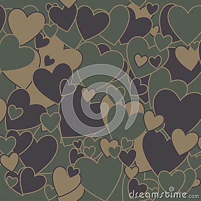 Military Camouflage Love Vector Illustration
