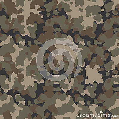 Military camouflage, texture repeats seamless. Camo vector pattern for army clothing. Vector Illustration