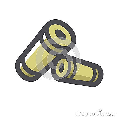 Shotgun two Shells Vector icon Cartoon illustration. Vector Illustration