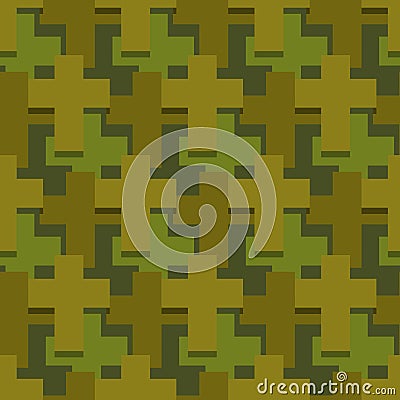 Military cross seamless pattern. Army abstract religious texture Vector Illustration