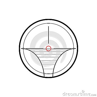 Military crosshair, gun sight icon on white Stock Photo