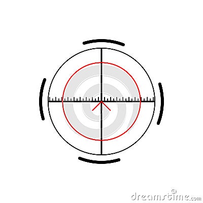 Military crosshair, rifle sight icon on white Stock Photo