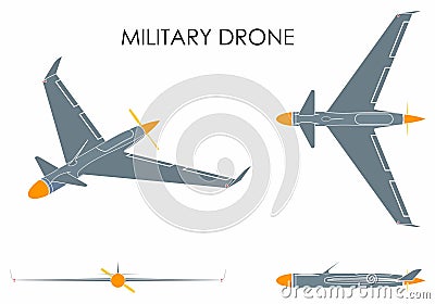 Military drone eagle. Without outline. Vector Illustration