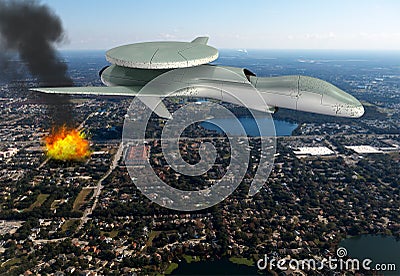 Military Drone Strike Electronic Warfare Stock Photo