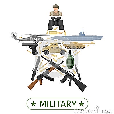 Military Equipment Design Vector Illustration