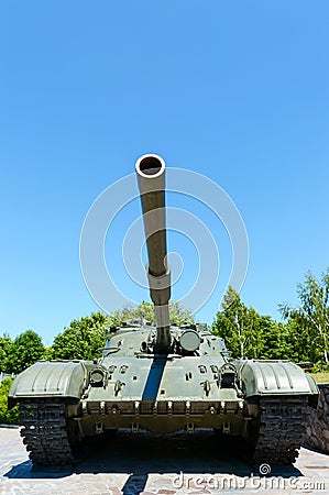 Military equipment. Old tank. Stock Photo