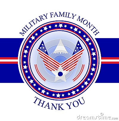 Military Family Appreciation Month in United States. National event is celebrated in November. Vector Illustration
