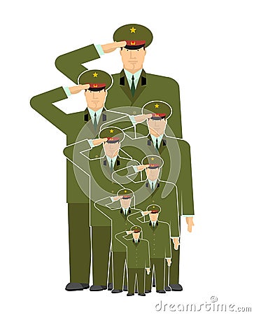 Military family. Relatives of soldiers. Army stirpes. Vector Illustration