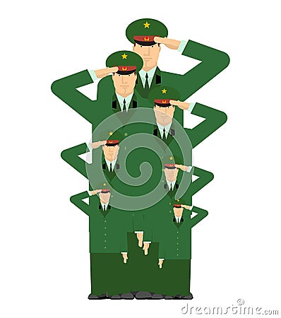 Military family. Relatives of soldiers. Army stirpes. Russian of Vector Illustration