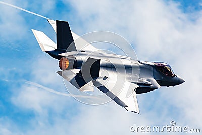 Military fighter jet plane at air base. Airport and airfield. Air force flight operation. Aviation and aircraft. Air Stock Photo