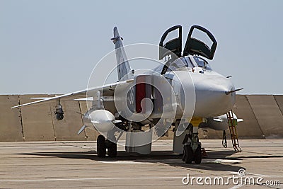 Military fighter jet. Service before flight Editorial Stock Photo