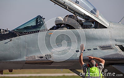 Military Fighter Jet Signals Editorial Stock Photo