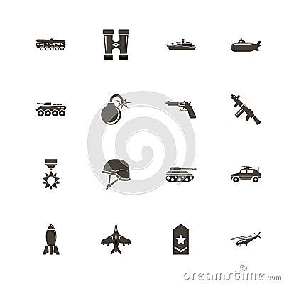 Military - Flat Vector Icons Vector Illustration
