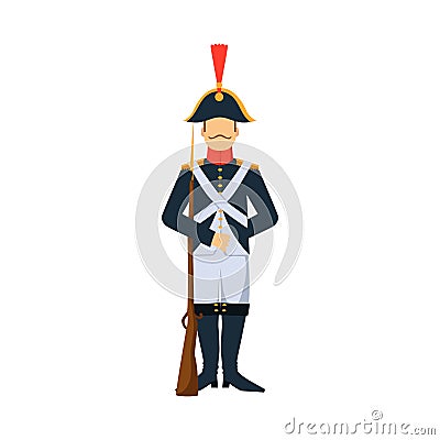 Military france soldier character weapon armor man silhouette forces design and american fighter ammunition navy Vector Illustration