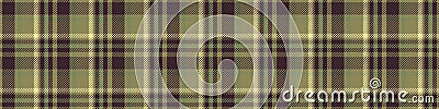 Military green check plaid vector border. Seamless gingham swatch for decorative classic edging. Vector Illustration