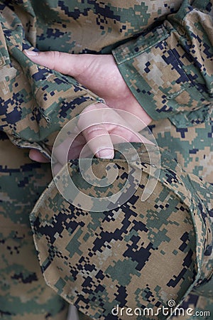 Military hands Stock Photo