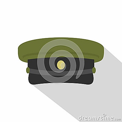 Military hat icon, flat style Vector Illustration