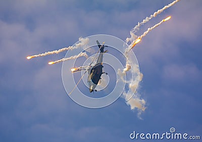 Military helicopter during air shows Editorial Stock Photo