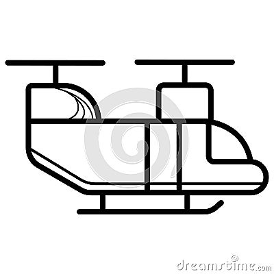 Military helicopter icon vector Cartoon Illustration