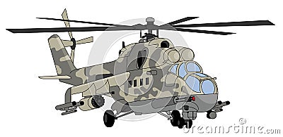 Military helicopter illustration Vector Illustration