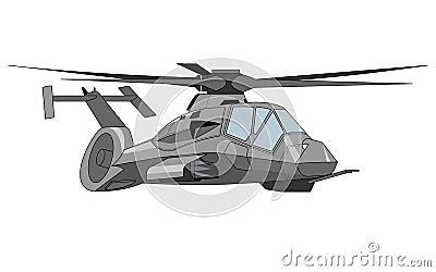 Military helicopter illustration Vector Illustration