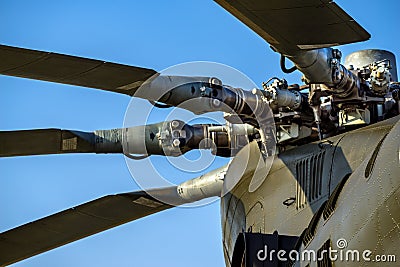 Military helicopter rotor blade detail closeup Stock Photo