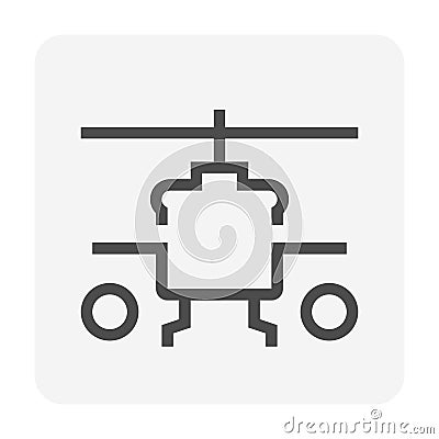 Military helicopter vector icon. 48x48 pixel perfect and editable stroke Vector Illustration