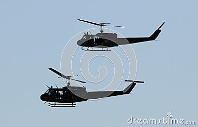 Military helicopters Stock Photo