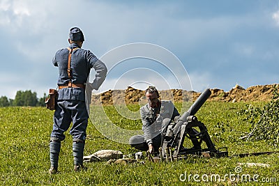 Military historical reconstruction battles of World War I Editorial Stock Photo