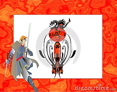 Painting illustration asia east japan samurai Stock Photo