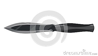 Military hunting knife. Combat weapon blade, vector model type. Trapper sword or hunter knife blade. Protection concept Vector Illustration