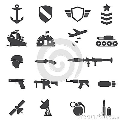 Military icons Vector Illustration