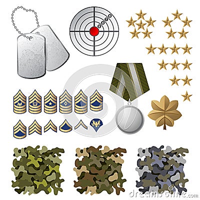 Military icons Vector Illustration