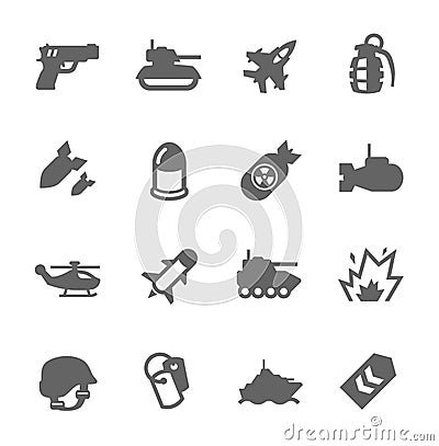 Military Icons Vector Illustration