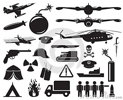 Military icons Vector Illustration