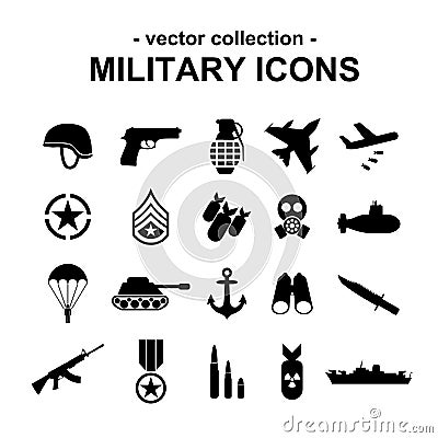 Military icons Vector Illustration